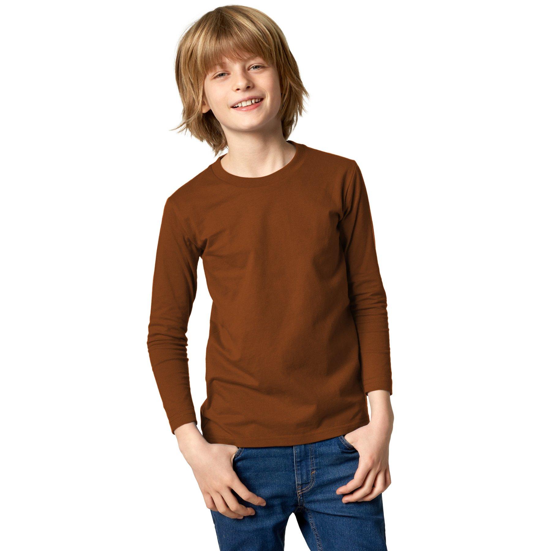 Image of Langarm-shirt Kinder Jungen Braun 152