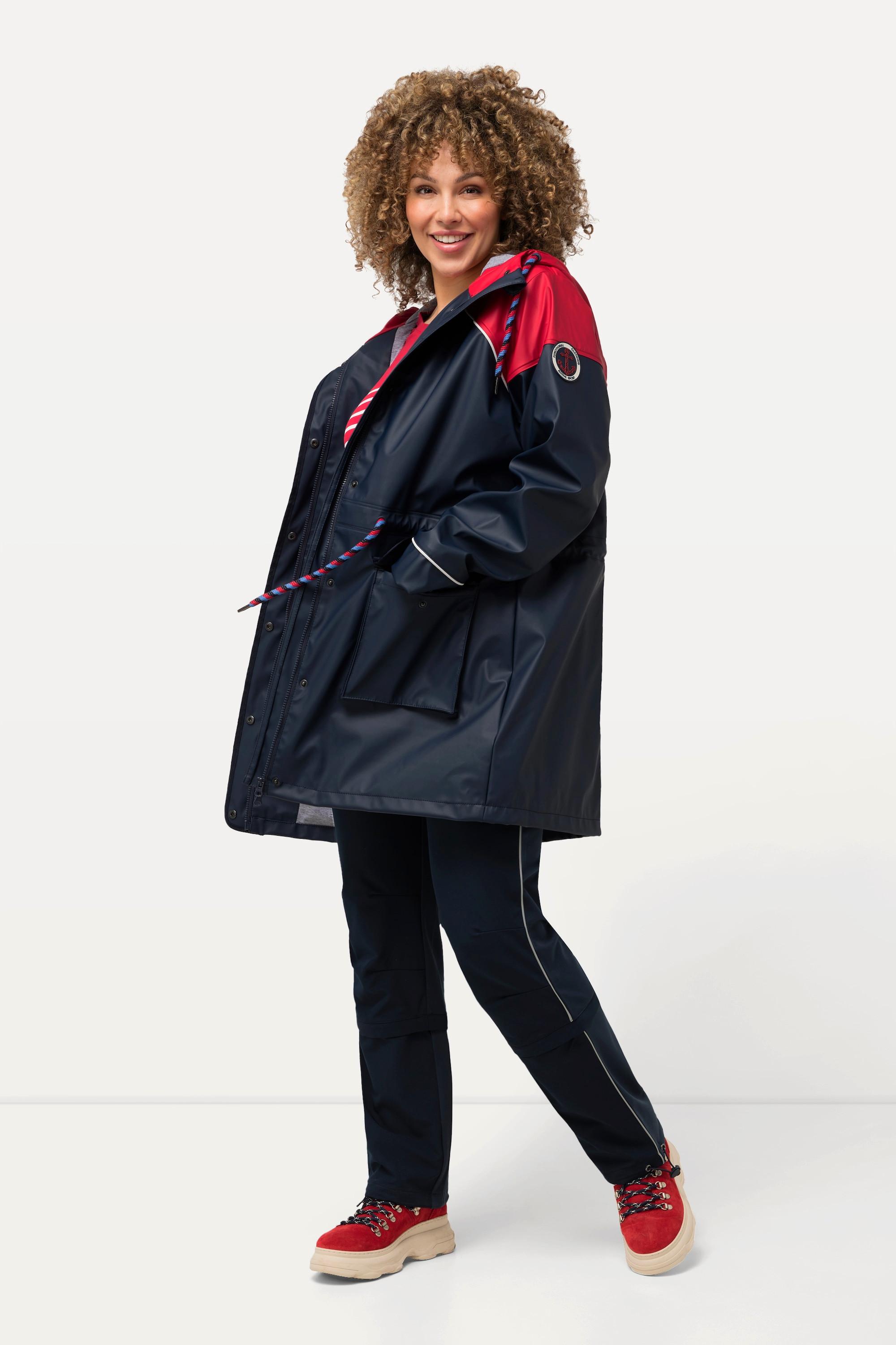 Ulla Popken Giacca Friesian Idrorepellente con Cappuccio  