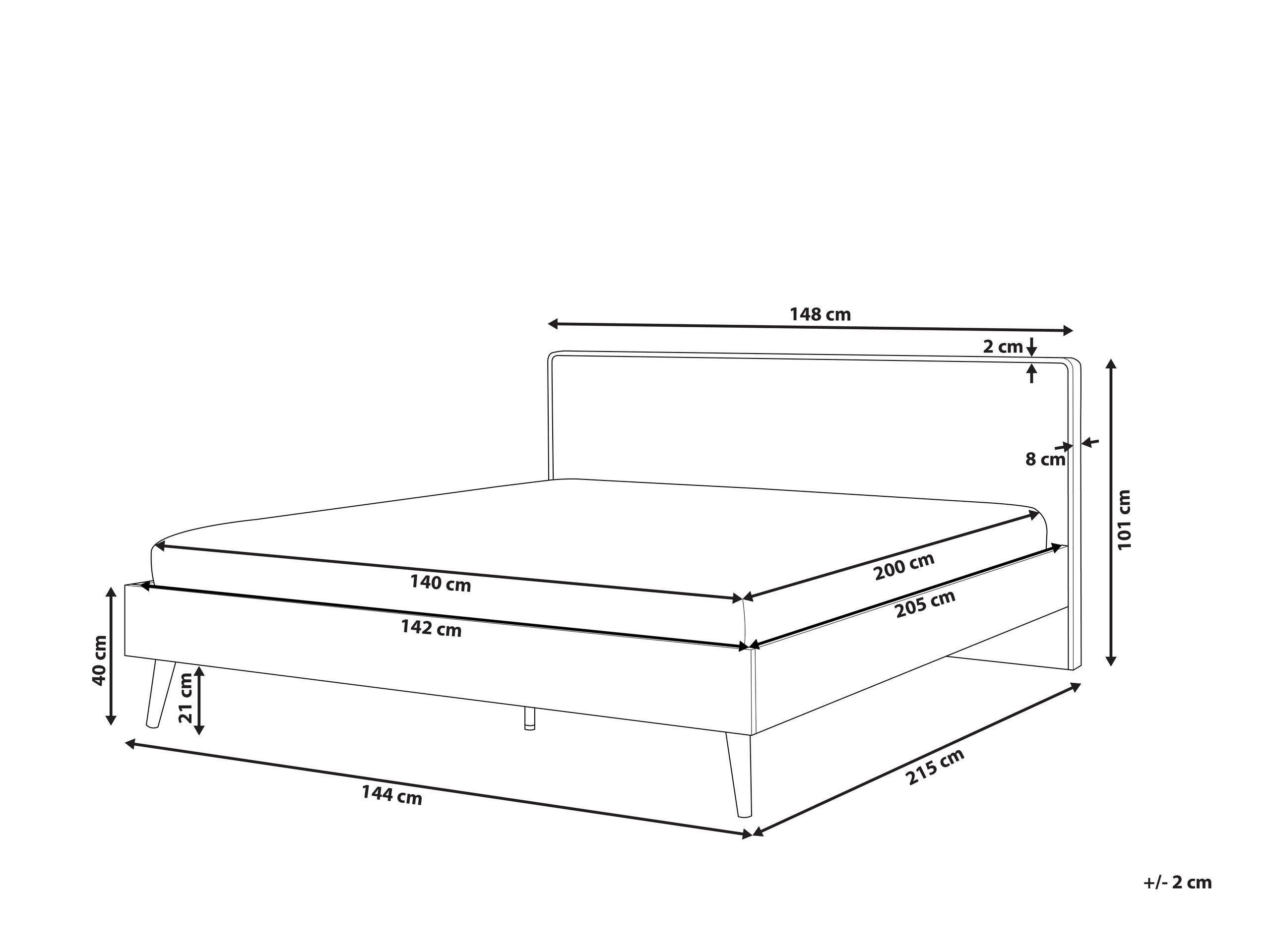 Beliani Bett mit LED aus Faserplatte Modern SERRIS  