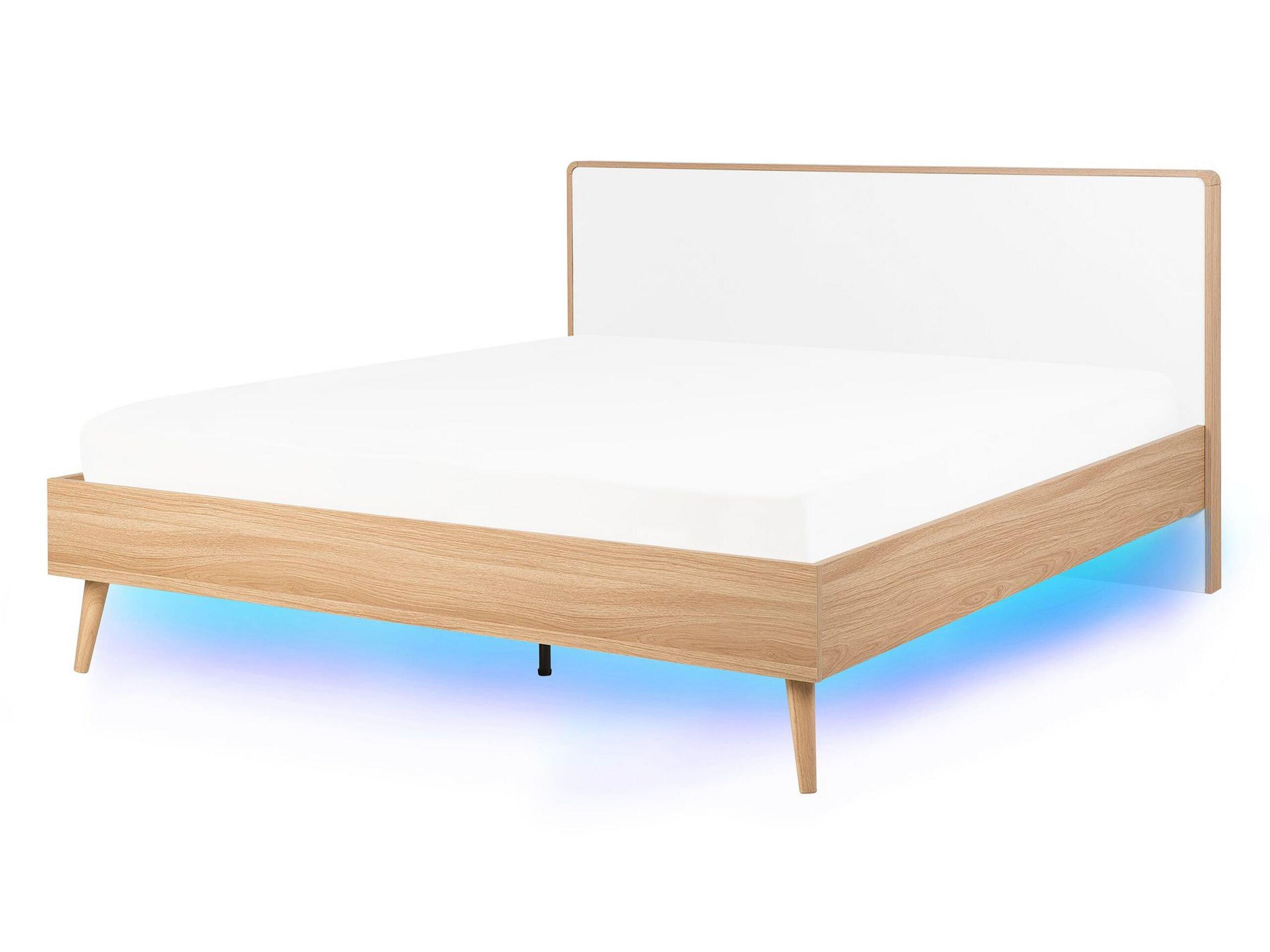 Beliani Bett mit LED aus Faserplatte Modern SERRIS  