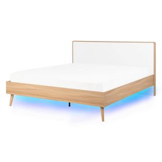 Beliani Bett mit LED aus Faserplatte Modern SERRIS  