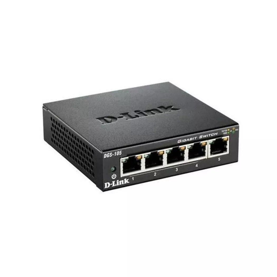 D-Link DGS-105 Unmanaged L2 Gigabit Ethernet (10/100/1000) Black