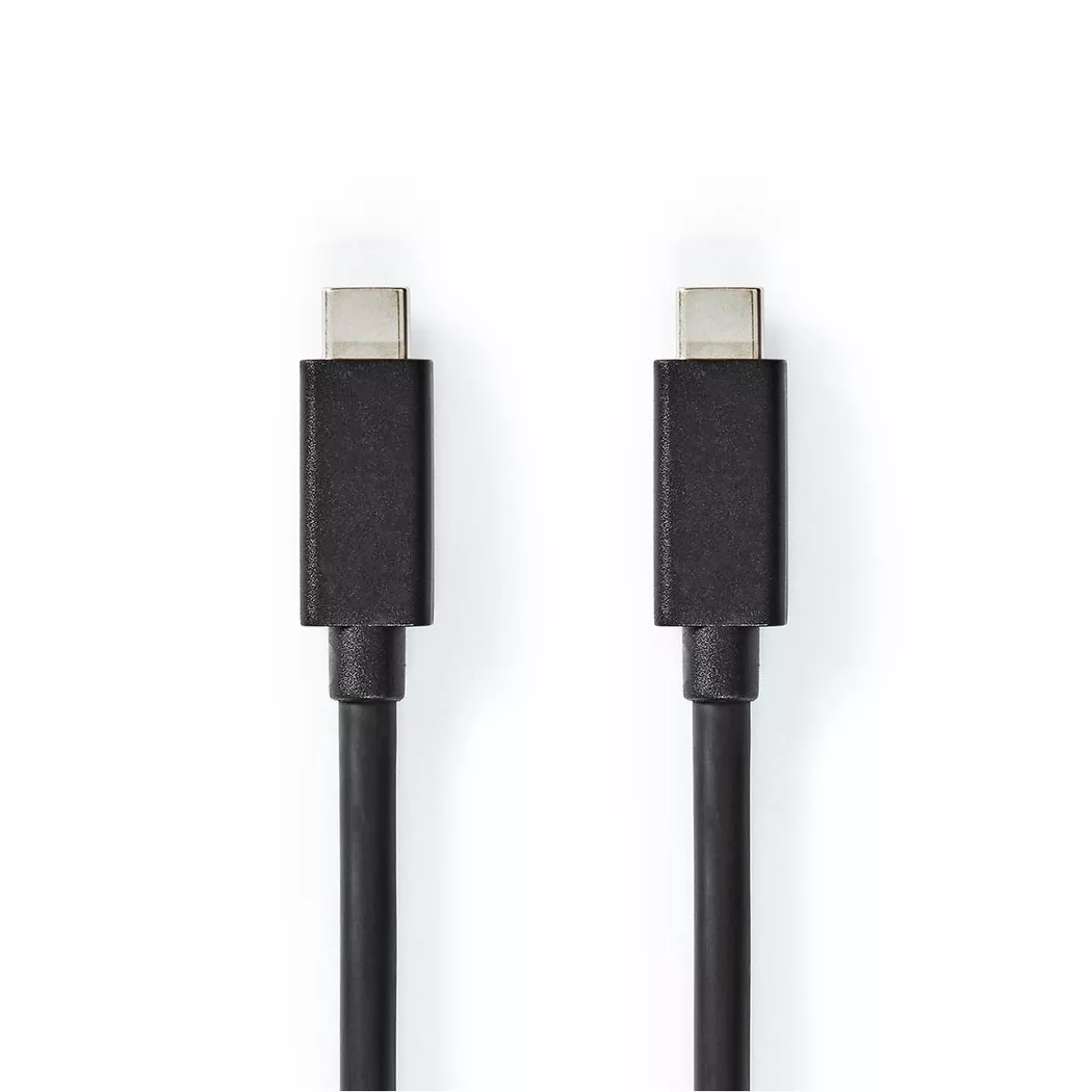 Nedis – USB -Kabel | 3.2 Gen 2×2 USB-C ™ Männlich 100 W 4K@60Hz 20 Gbit / s Nickel -plattiert 1,00 m Runde PVC Schwarz Etikett, One Size