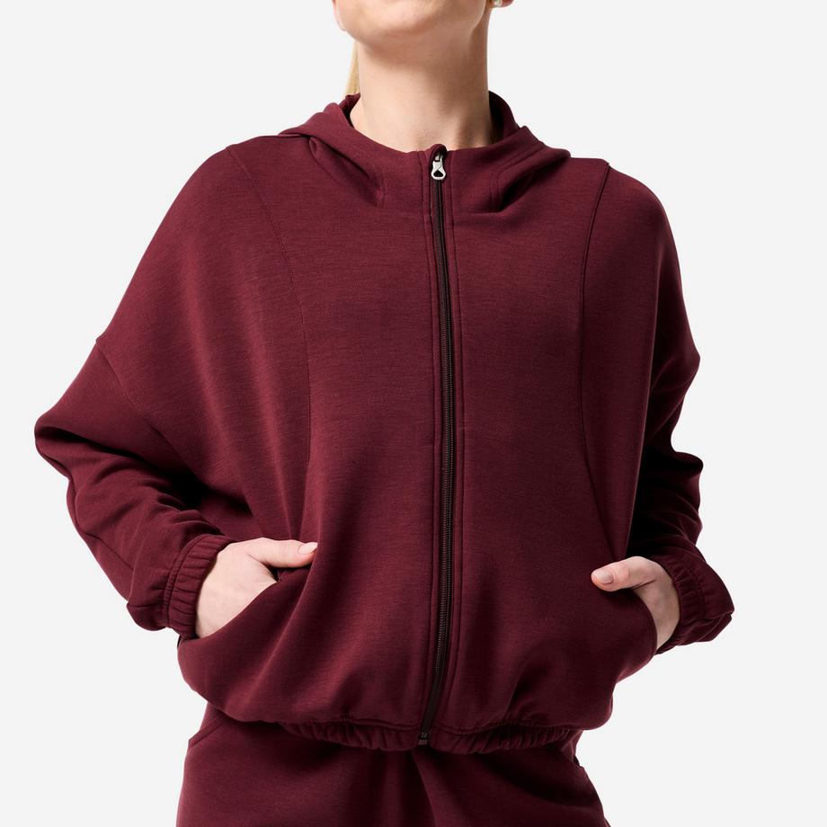 DOMYOS Veste basique à capuche et fermeture éclair  