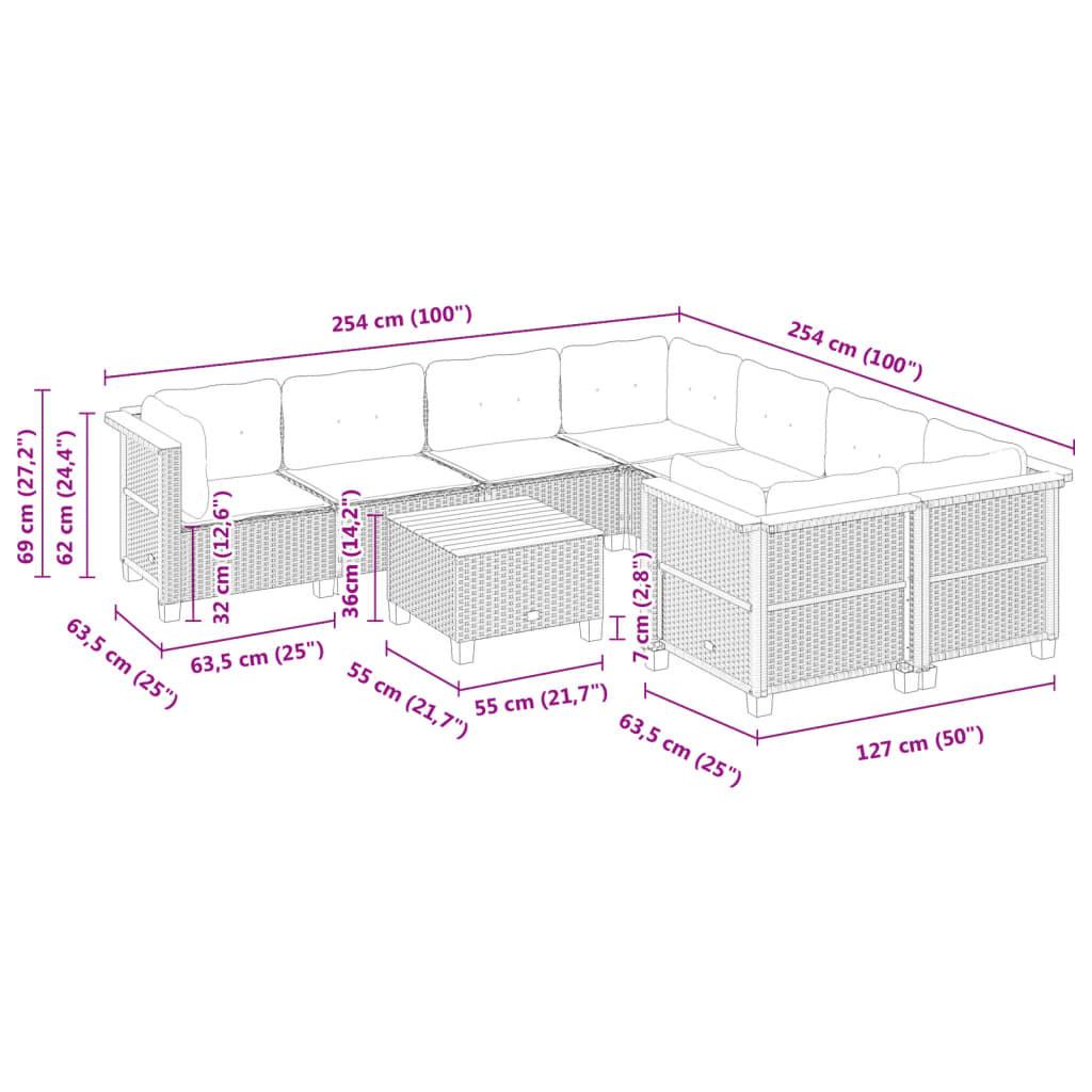 VidaXL Garten sofagarnitur poly-rattan  