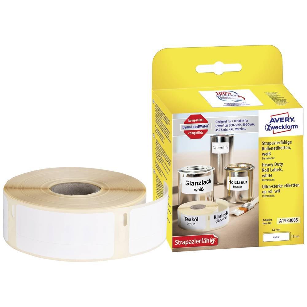 Avery-Zweckform  Avery Zweckform Rollenetiketten, 19 x 64 mm, 1 Rolle450 Etiketten 