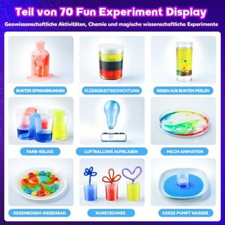 Activity-board  70 Wissenschaft Experimente Kit, pädagogische Wissenschaft Spielzeug Geschenke, Chemie-Set, Kristallwachstum, Eruption Vulkan 
