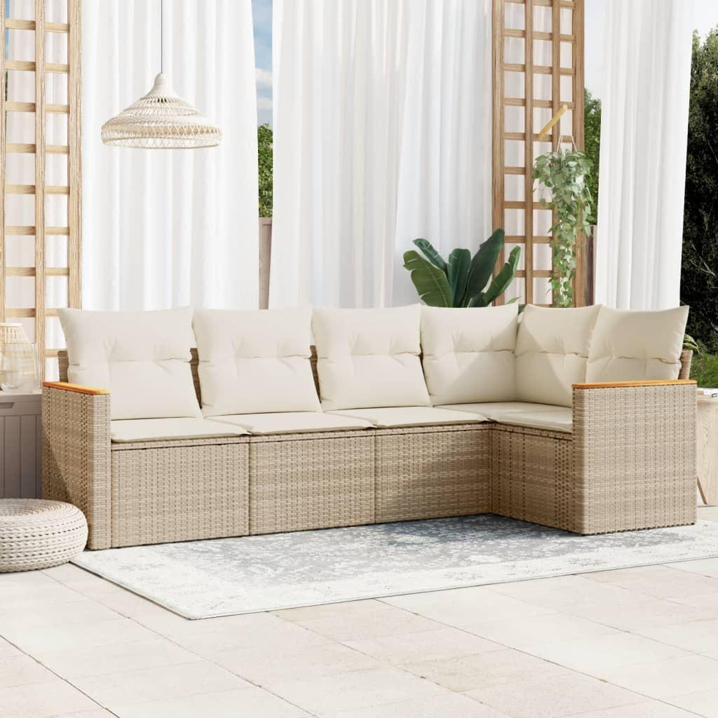 VidaXL set divano da giardino Polirattan  