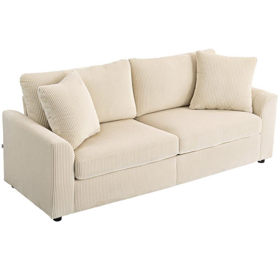 3-Sitzer-Sofa mit Zierkissen