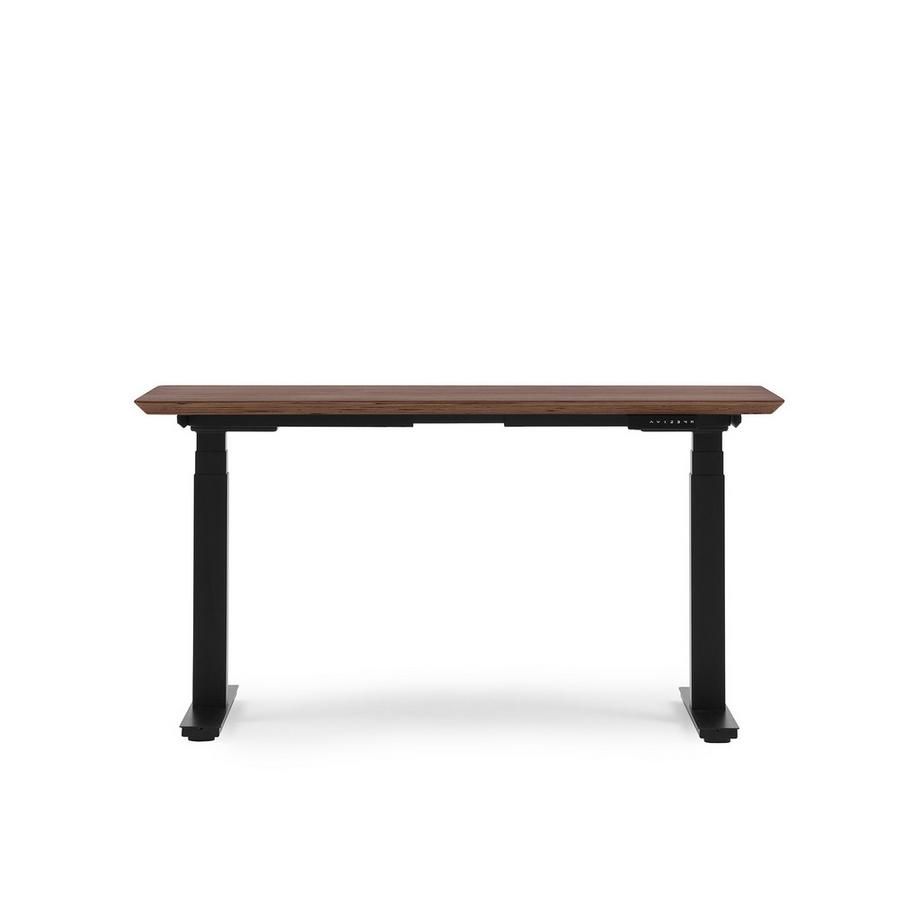 Oakywood Standing Desk Table en bois avec réglage de la hauteur - en placage - noyer / 140x70 / noir  