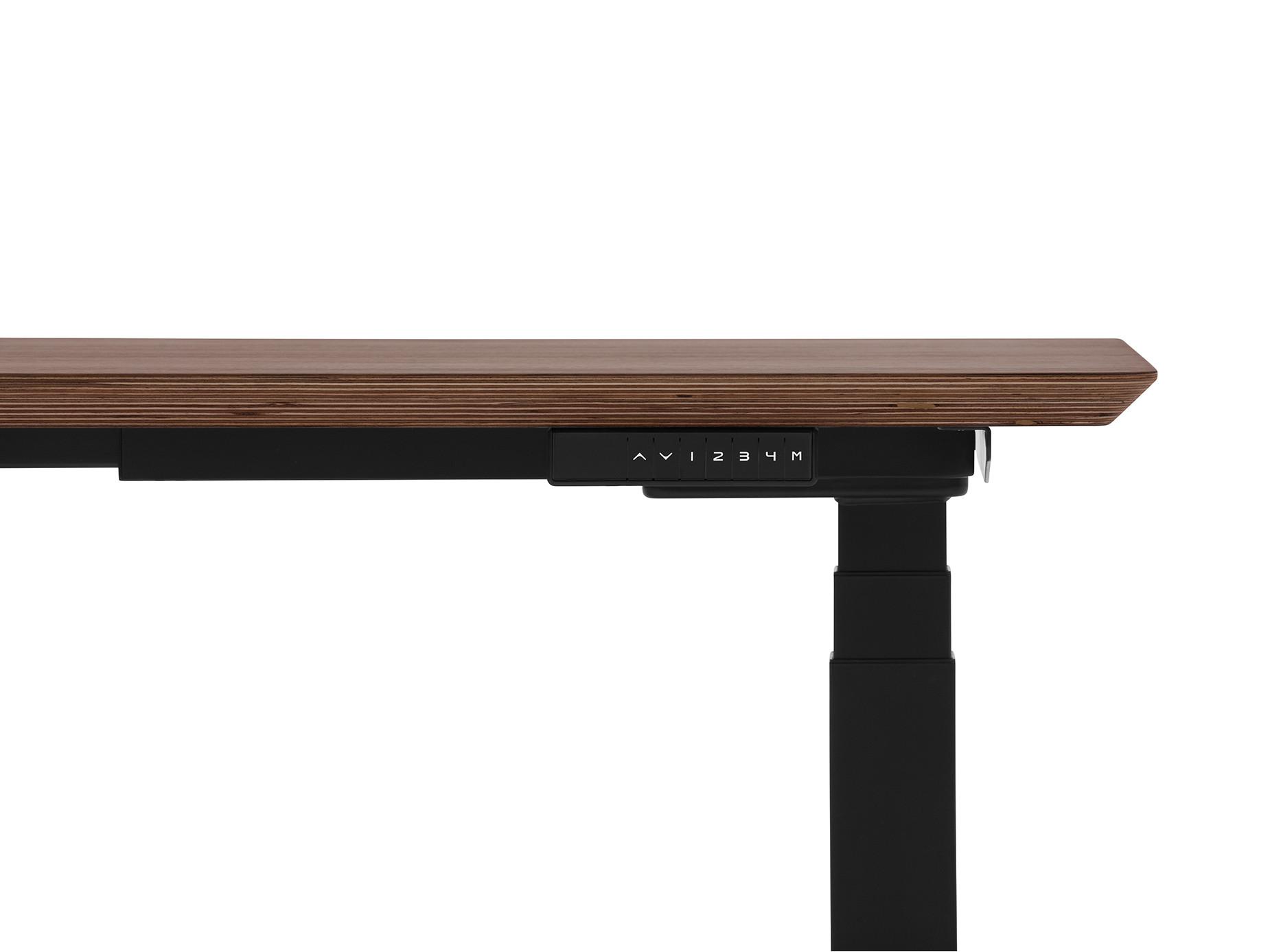 Oakywood Standing Desk Table en bois avec réglage de la hauteur - en placage - noyer / 140x70 / noir  