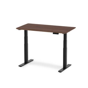 Standing Desk Holztisch mit Höhenverstellung - aus Furnier - Walnussfurnier / 140x70 / Schwarz