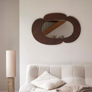 Tikamoon Miroir ovale en mindi foncé 115x75 cm Eda  