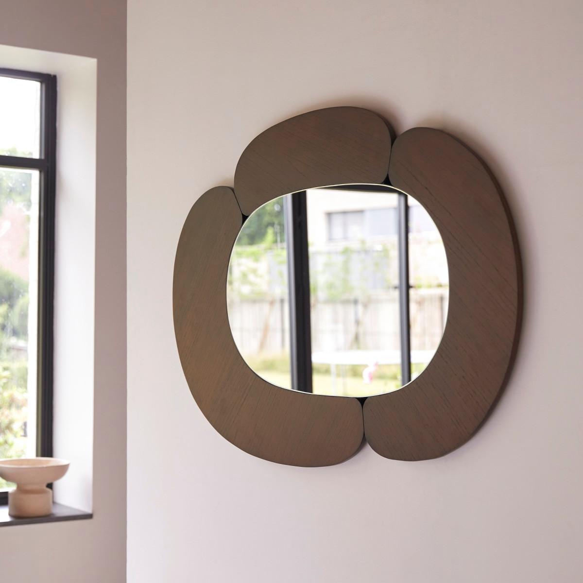 Tikamoon Miroir ovale en mindi foncé 115x75 cm Eda  