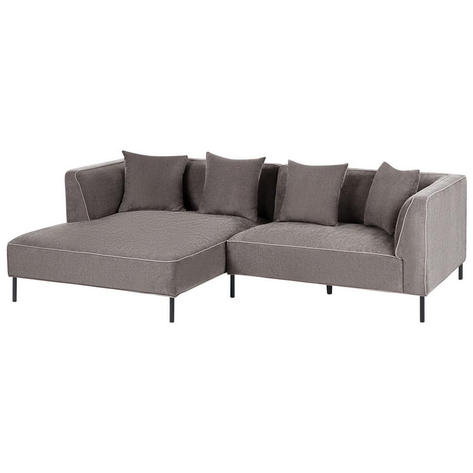 Beliani Canapé d'angle côté droit en Tissu chenille  SATER  