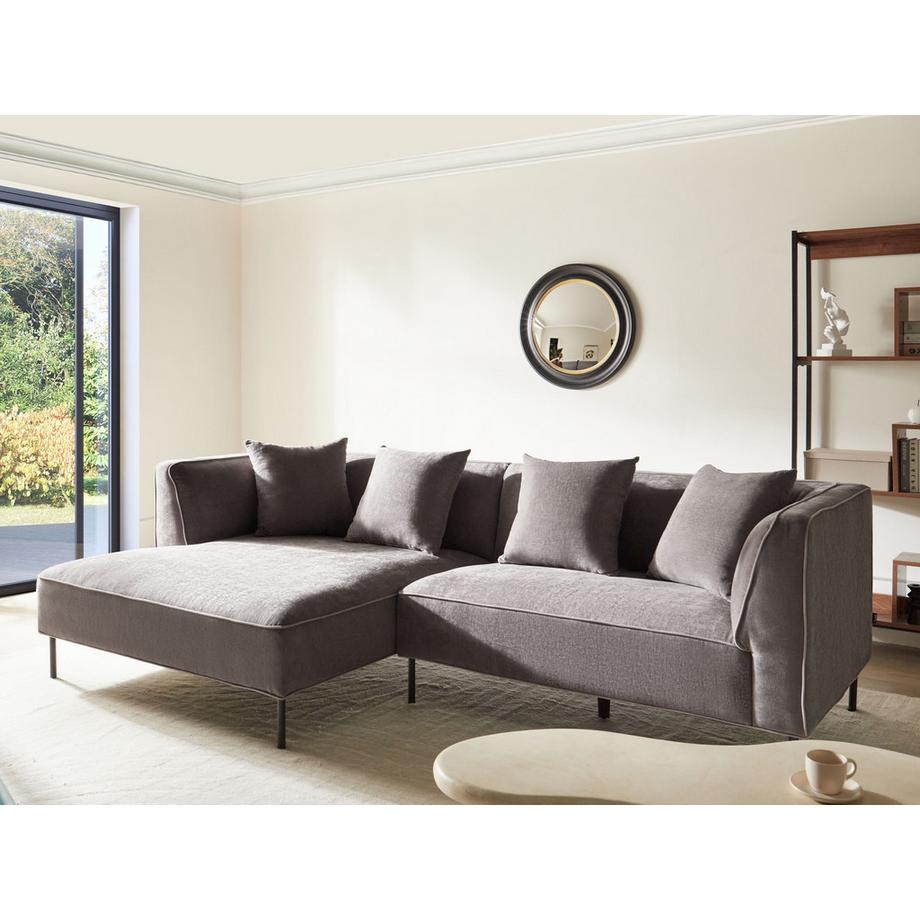 Beliani Canapé d'angle côté droit en Tissu chenille  SATER  