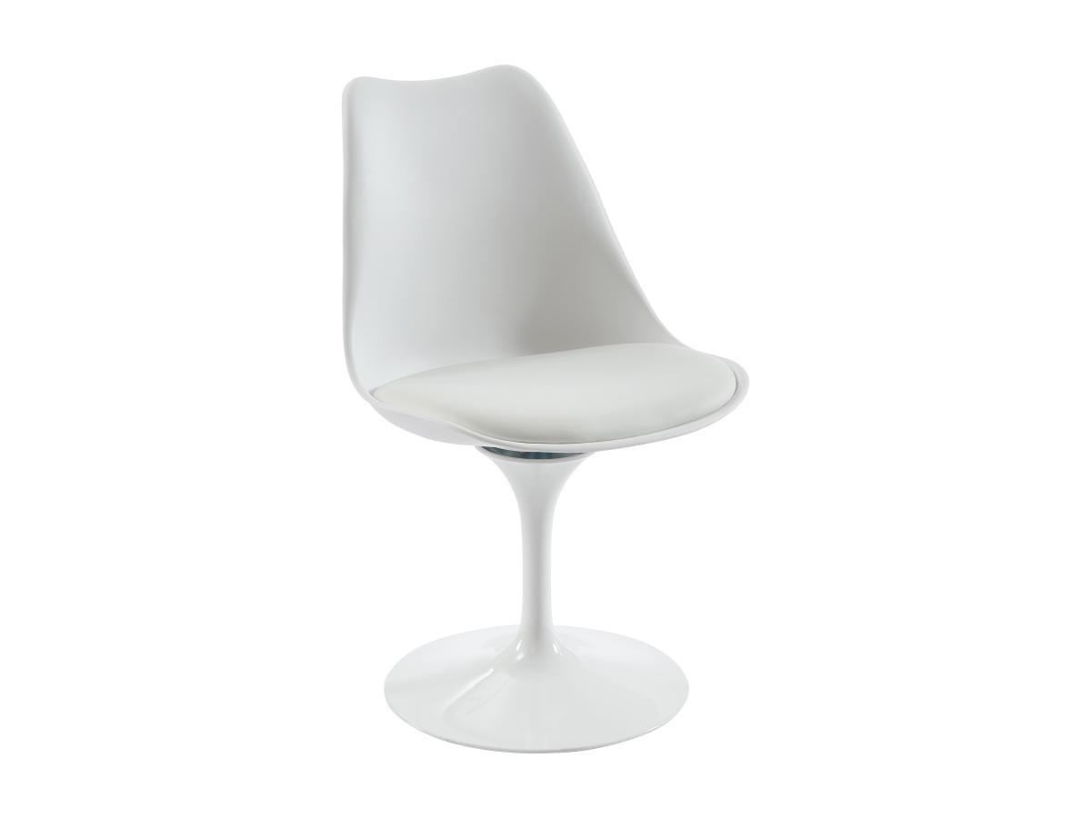 Vente-unique Chaise en polypropylène, tissu et métal - Blanc - XAFY  