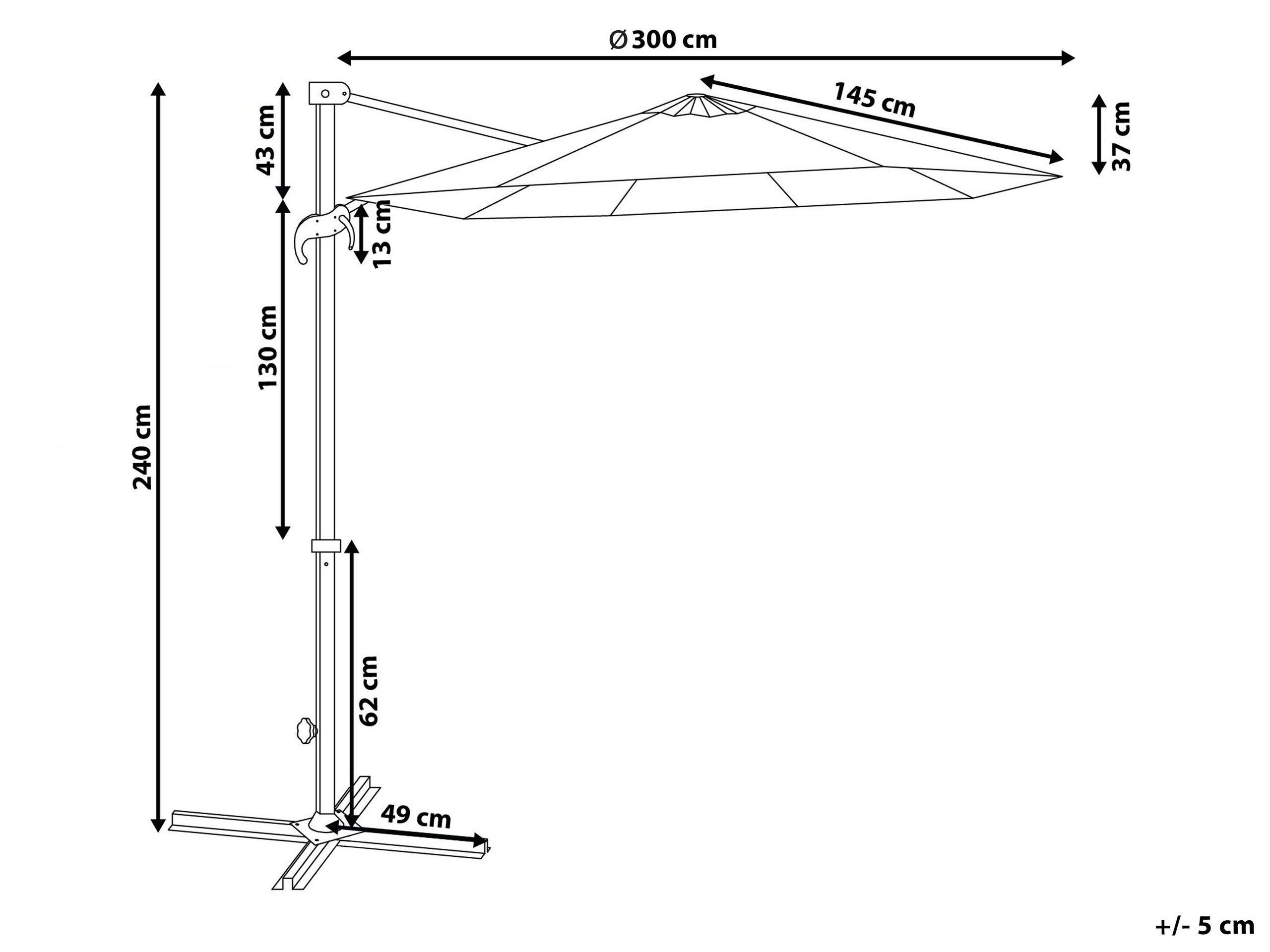 Beliani Parasol suspendu en Polyester SAVONA  