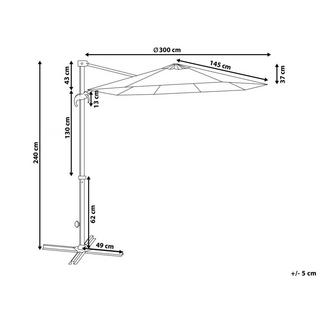 Beliani Ampelschirm aus Stoff SAVONA  