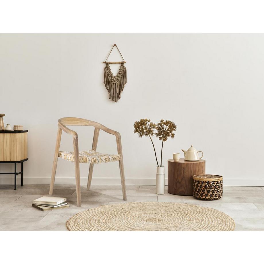 Vente-unique Stuhl mit Armlehnen 6er-Set - Teakholz - Holzfarben hell - JUNARIA  