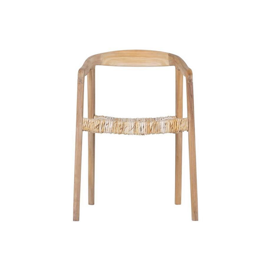 Vente-unique Stuhl mit Armlehnen 6er-Set - Teakholz - Holzfarben hell - JUNARIA  