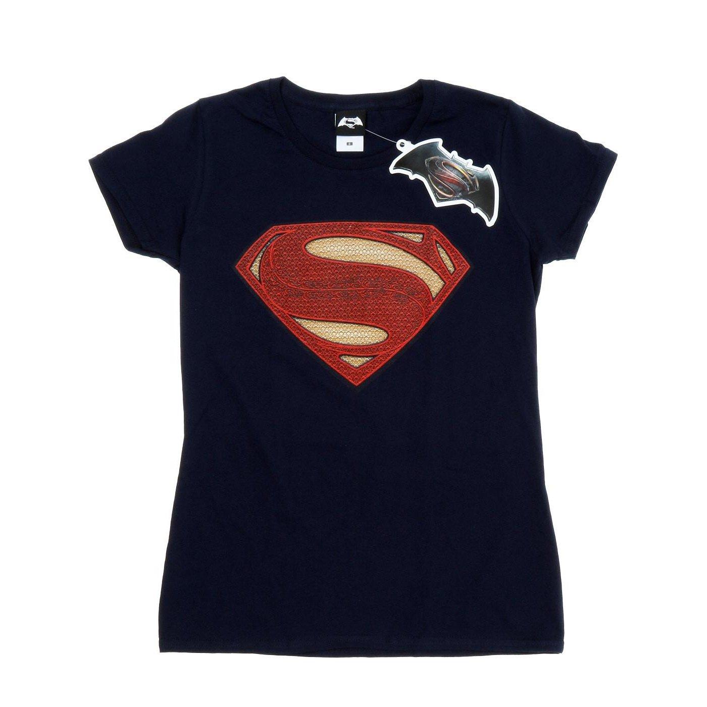 Image of Superman Man Of Steel Logo Tshirt Damen Marine XS