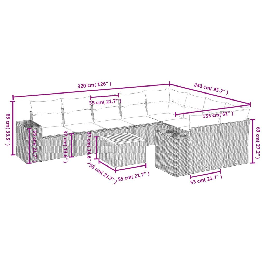 VidaXL Ensemble de canapés de jardin rotin synthétique  