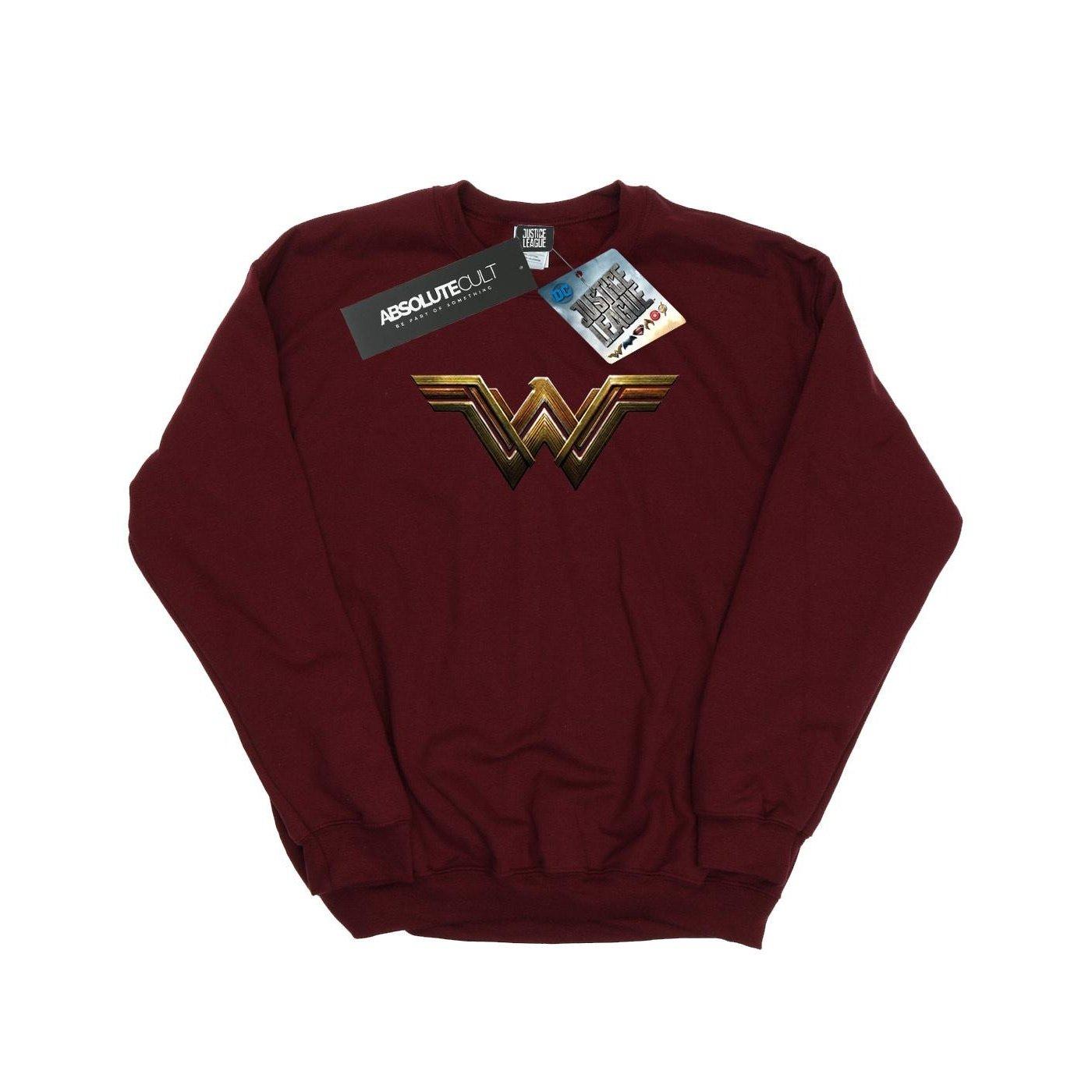Image of Justice League Movie Wonder Woman Emblem Sweatshirt Damen Weinrot XXL