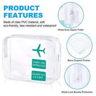 Only-bags.store  trousse de toilette de 2 pcs Transparente, sac cosmétique de PVC d'avion imperméable 