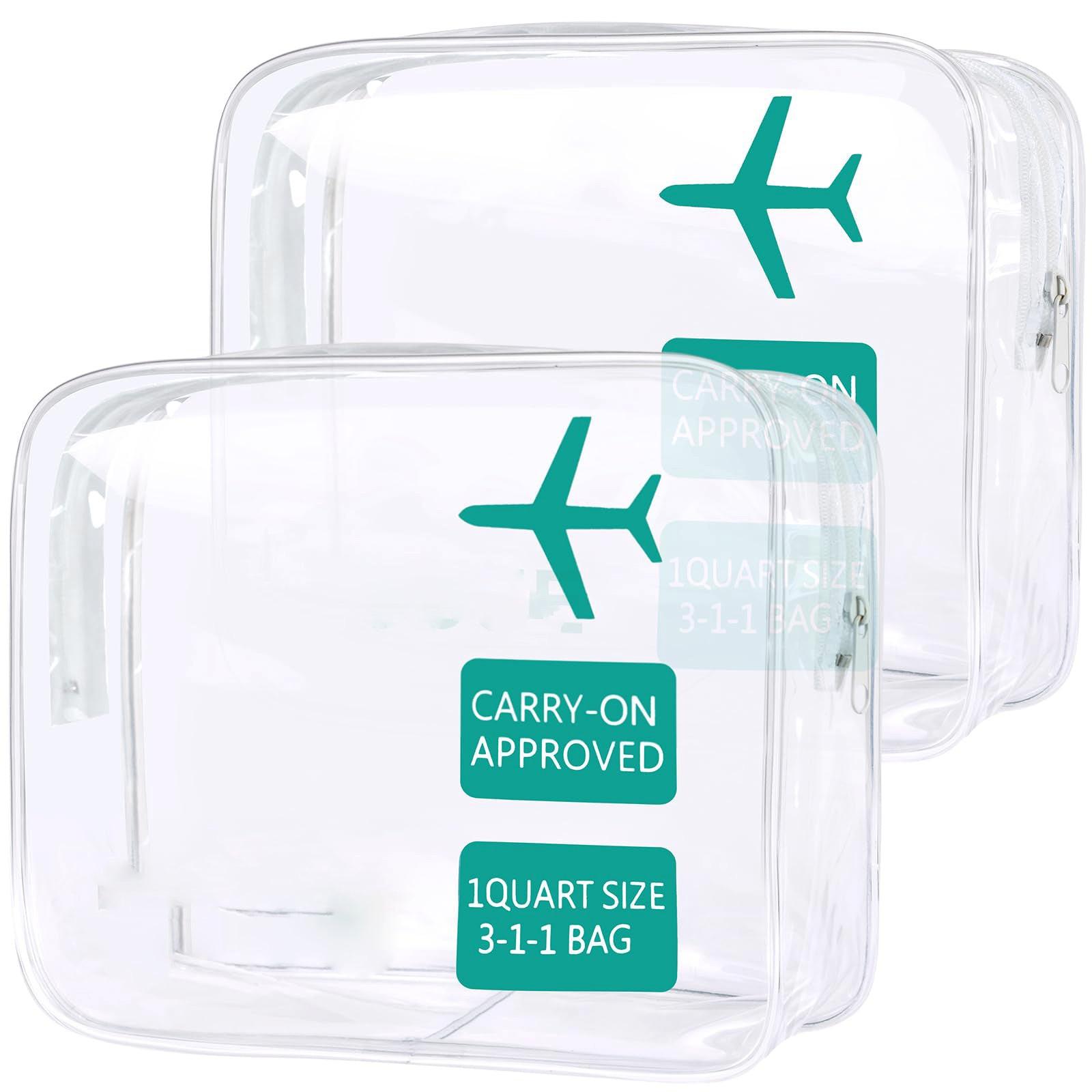 Only-bags.store  trousse de toilette de 2 pcs Transparente, sac cosmétique de PVC d'avion imperméable 