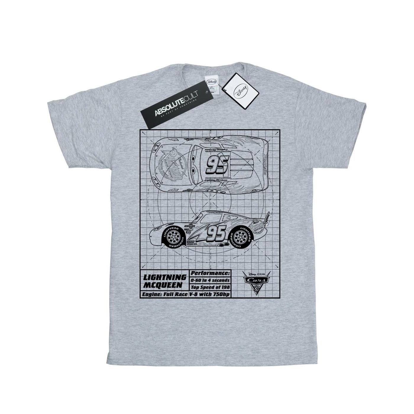 Image of Cars Lightning Mcqueen Blueprint Tshirt Mädchen Grau 116
