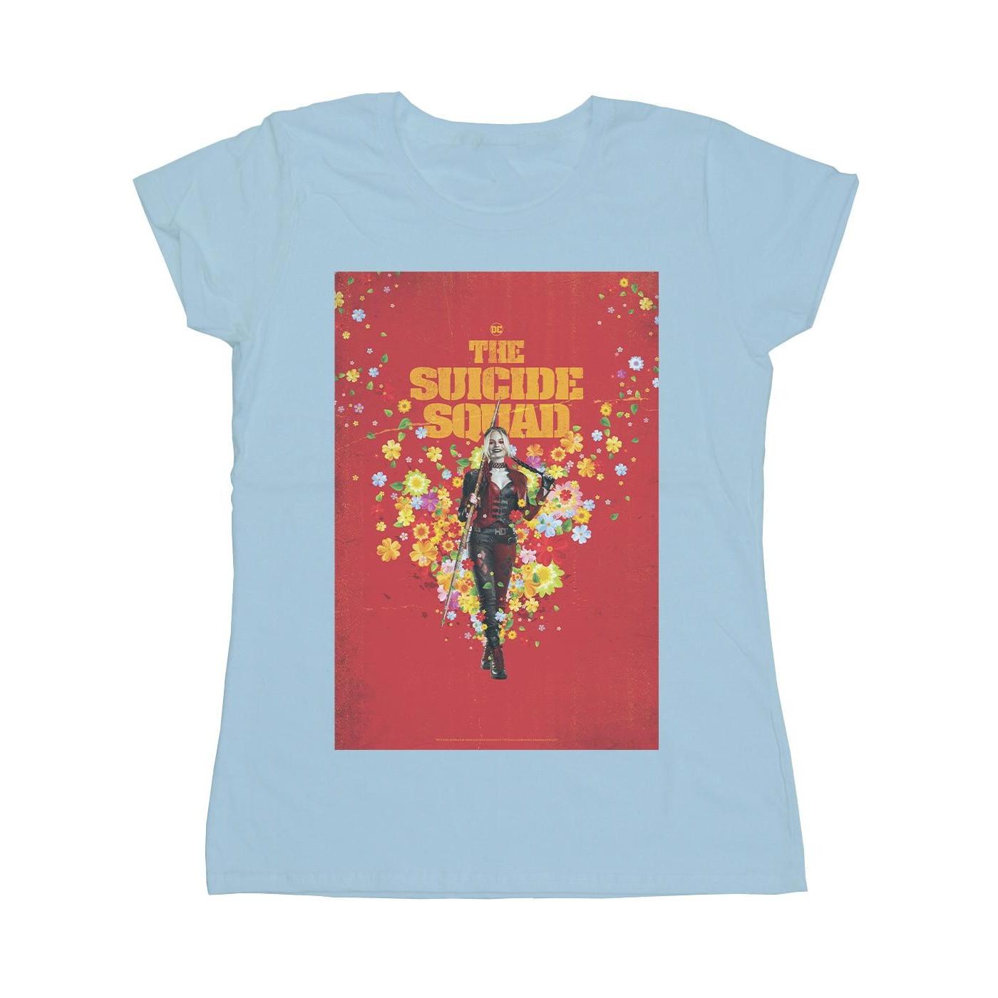 Image of The Suicide Squad Harley Quinn Poster Tshirt Damen Blau XL