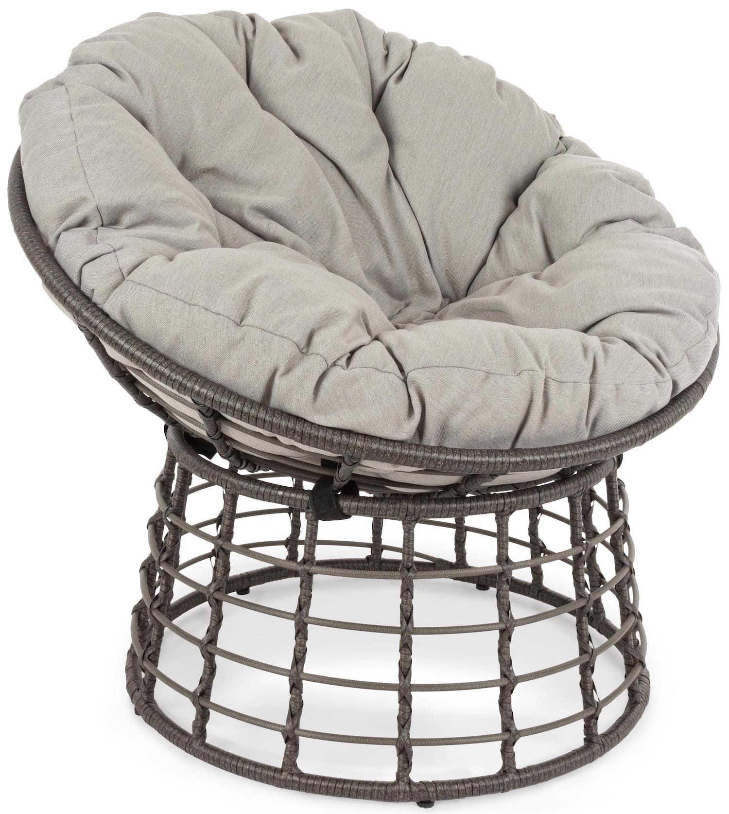 mutoni Fauteuil de jardin en osier avec oreiller Molly gris  