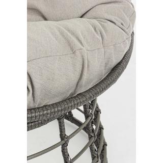 mutoni Fauteuil de jardin en osier avec oreiller Molly gris  