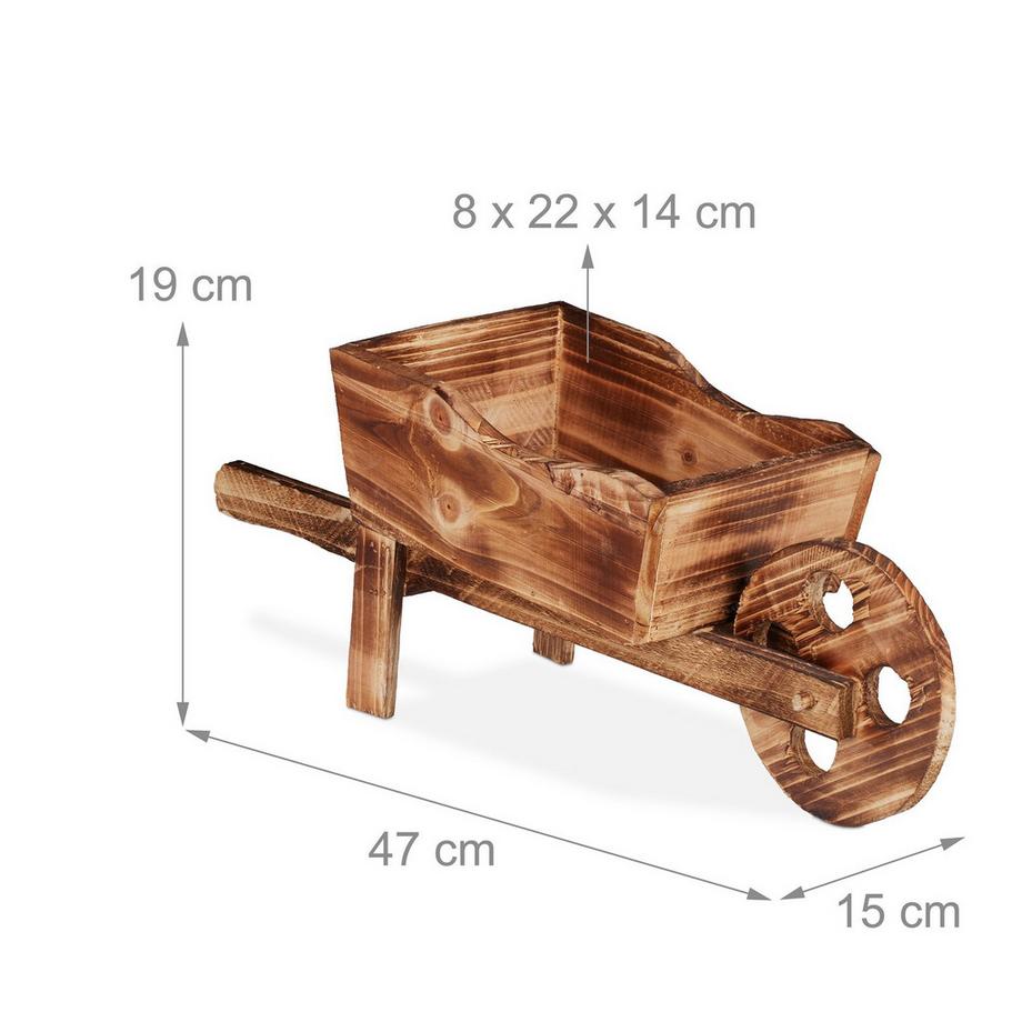B2X Holzschubkarre für Pflanzen  