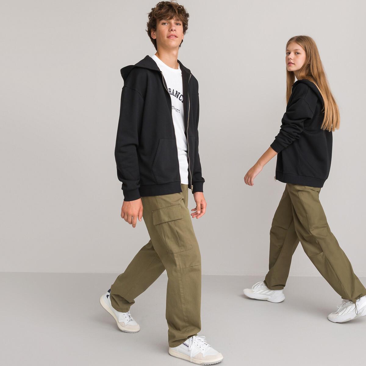 Image of Unisex-kapuzensweatjacke Jungen Schwarz XXXS