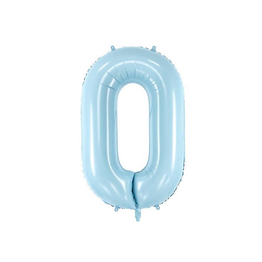 Ballon Mylar Bleu Pastel Chiffre 0