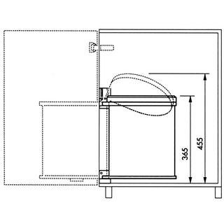 Hailo Pattumiera da incasso Compact-Box M, con sistema di sollevamento del coperchio, 1 x 15 l, bianco.  