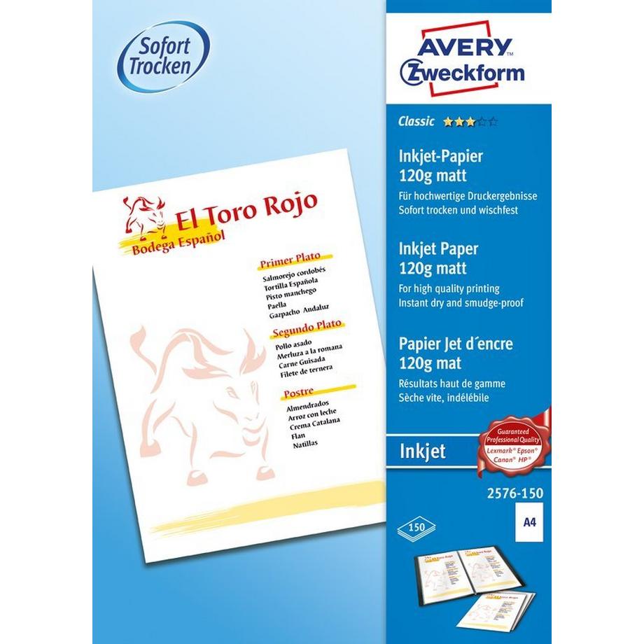 Avery Zweckform AVERY ZWECKFORM InkJet-Papier A4, 150 Blatt  