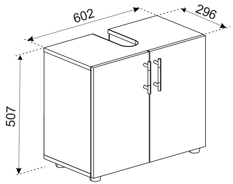 VCM Meubles de salle de bains Armoire basse de lavabo Salle de bains Flandu ll Portes battantes  