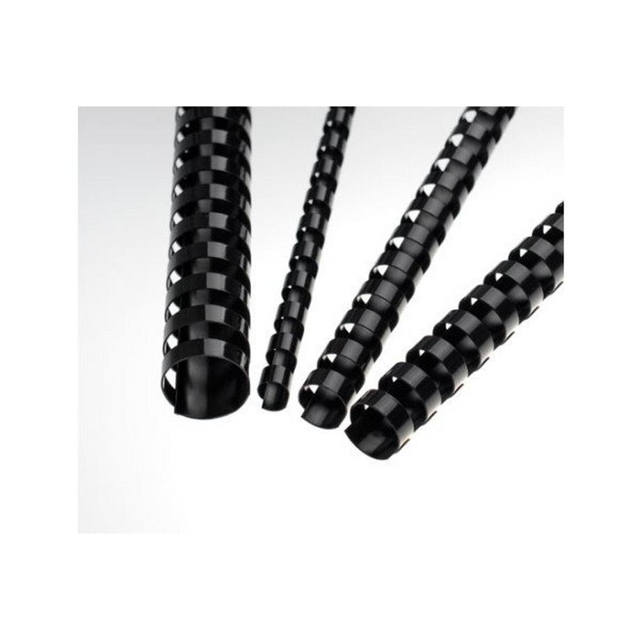 RENZ  RENZ Plastikbinderücken 16mm A4 17160121 schwarz, 21 Ringe 100 Stück 