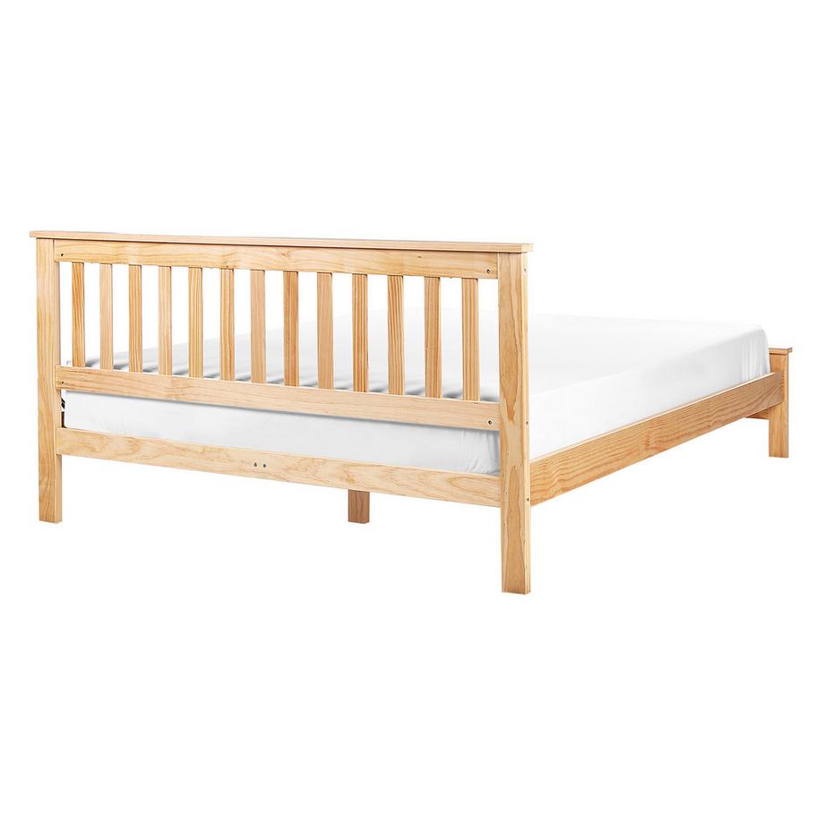 Beliani Lit avec sommier en Bois de pin Méditerranéen MAYENNE  