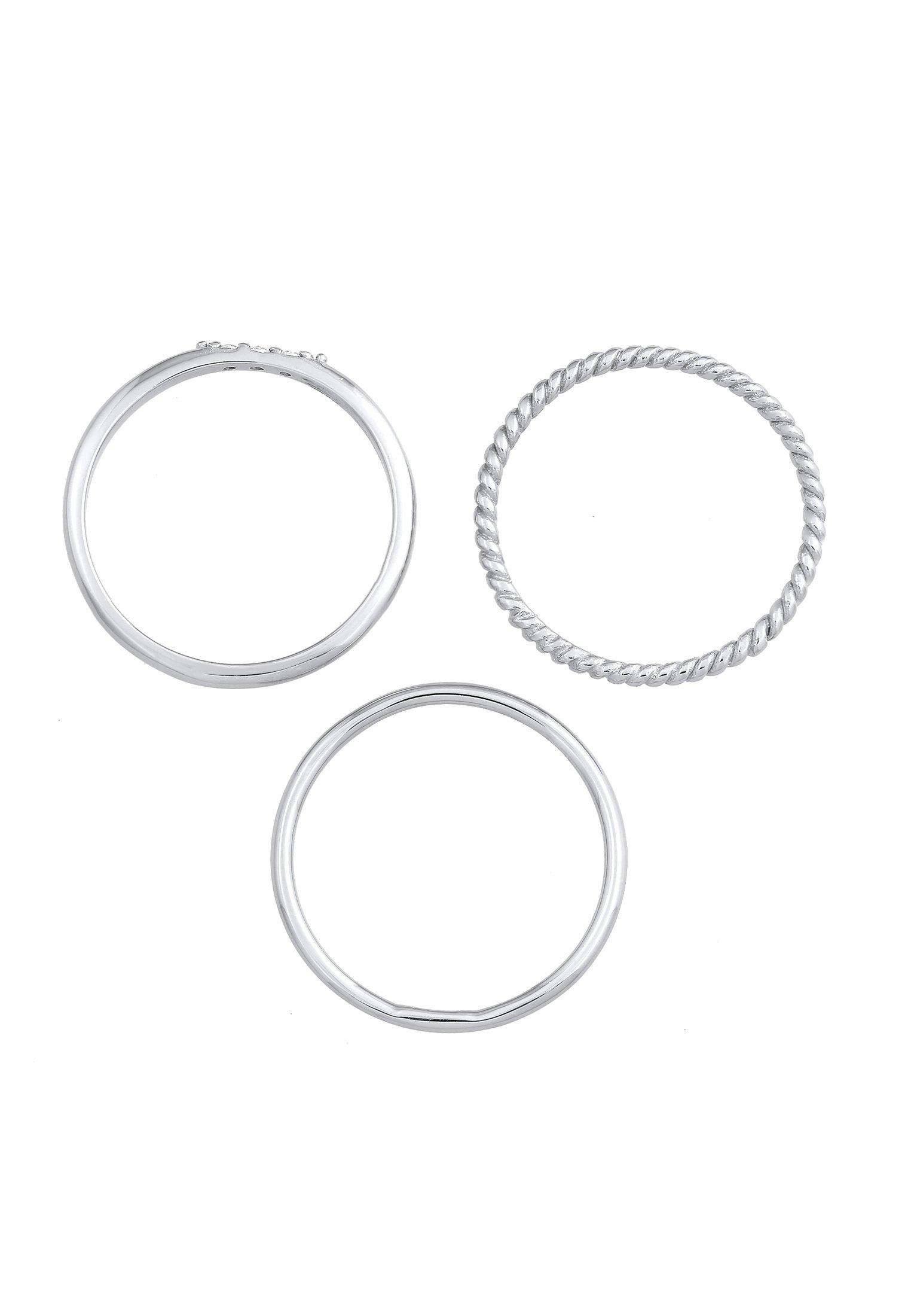 Elli  Ring Stapelringe Zirkonia Basic 3Er Set 