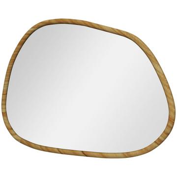 Asymmetrischer Wandspiegel 70X50Cm Badspiegel Holzrahmen Antioxidation Bad Wohnzimmer Flur Schlafzimmer Natur