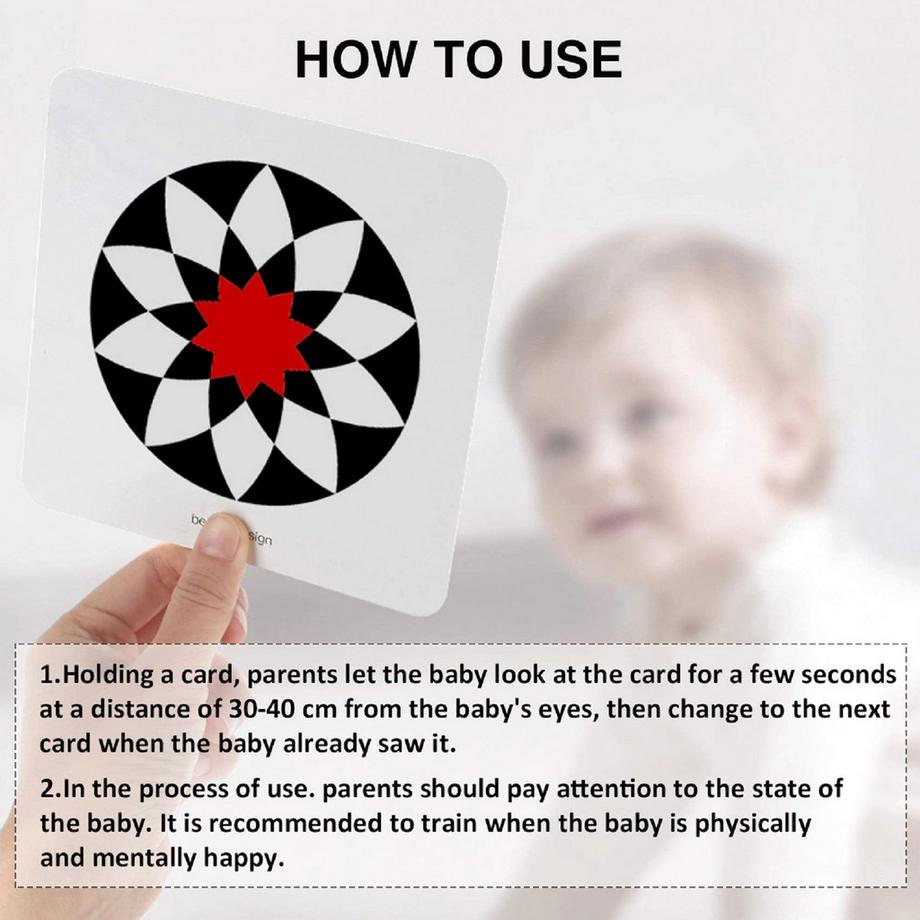 Activity-board  High Contrast Baby Flashcards, Gehirn Entwicklung Spielzeug für Neugeborene, visuelle Stimulation Lernen Aktivität Karten 