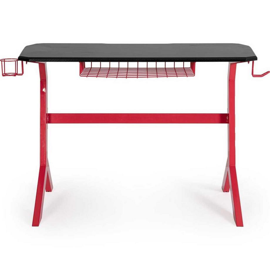 mutoni Scrivania da gioco rosso nero 118x65  