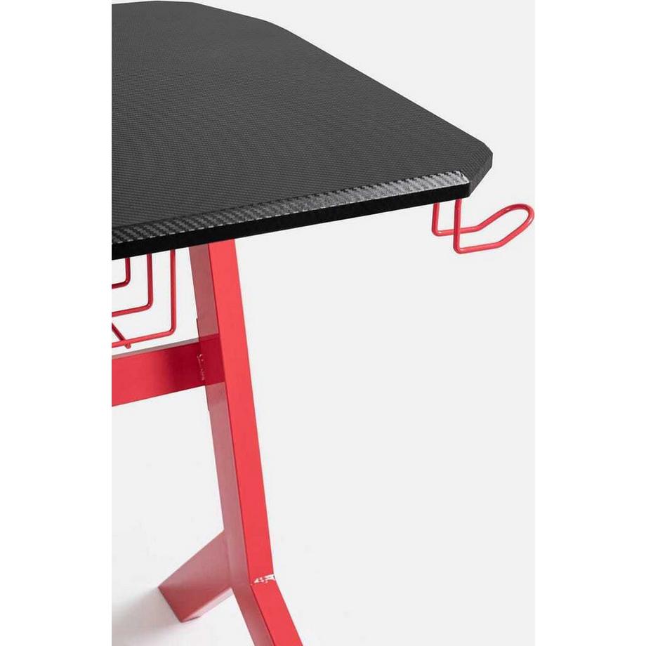 mutoni Scrivania da gioco rosso nero 118x65  