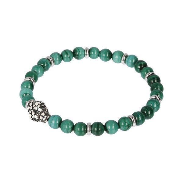 Image of Elastisches Armband Mit Steinen Und Schlangenkopf Damen Grün ONE SIZE