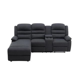 Vente-unique Ecksofa Relaxsofa - Ecke Links - Stoff - Anthrazit - MACEDONIA  