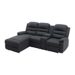 Vente-unique Ecksofa Relaxsofa - Ecke Links - Stoff - Anthrazit - MACEDONIA  